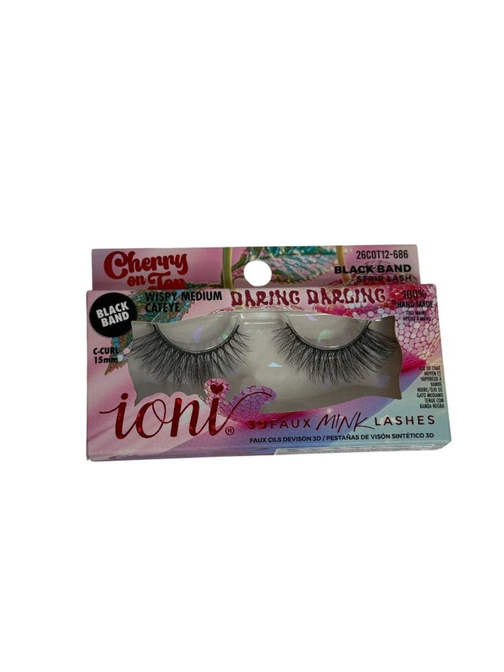 Ioni Cat Eye Faux Mink Lashes Daring Darling C Curl 15mm New